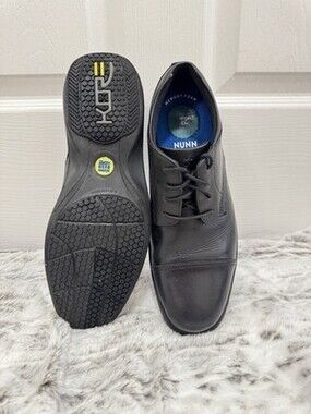 Nunn Bush 9M Baxter Cap Toe Oxford 84944-001 Black Shoes, Slip Resistant